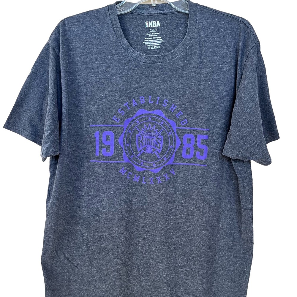Sacramento Kings T Shirt Mens XL Heather Gray Purple NBA Basketball Est 1985